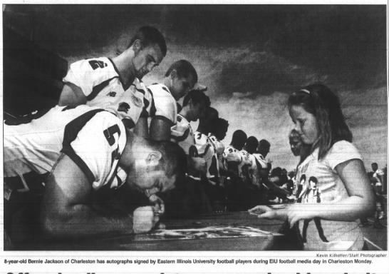 Autographs signed by EIU football players